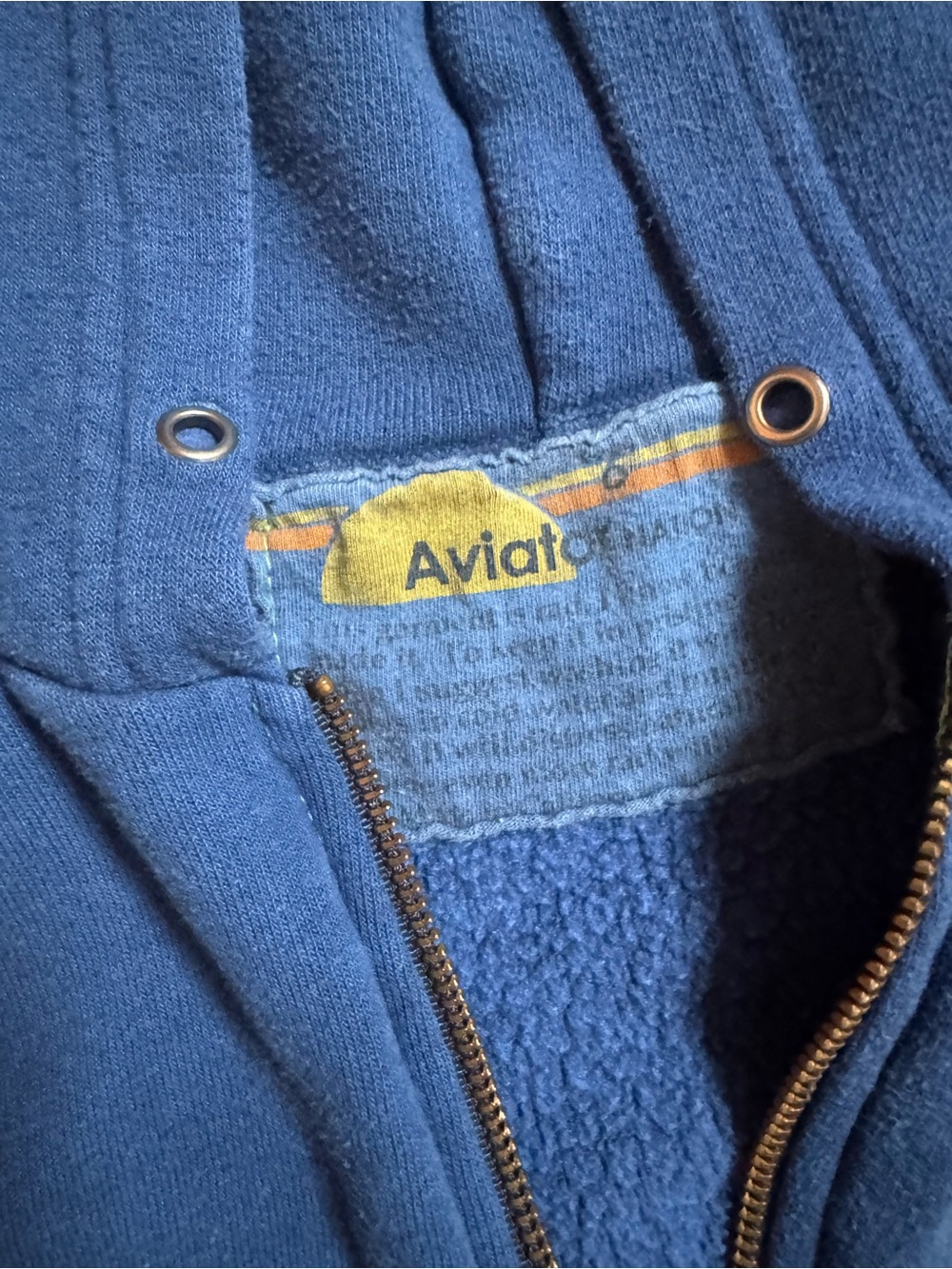 Aviator Nation Bolt Hoodie Kids Size 6 Blue Zip Up - Picture 3 of 6